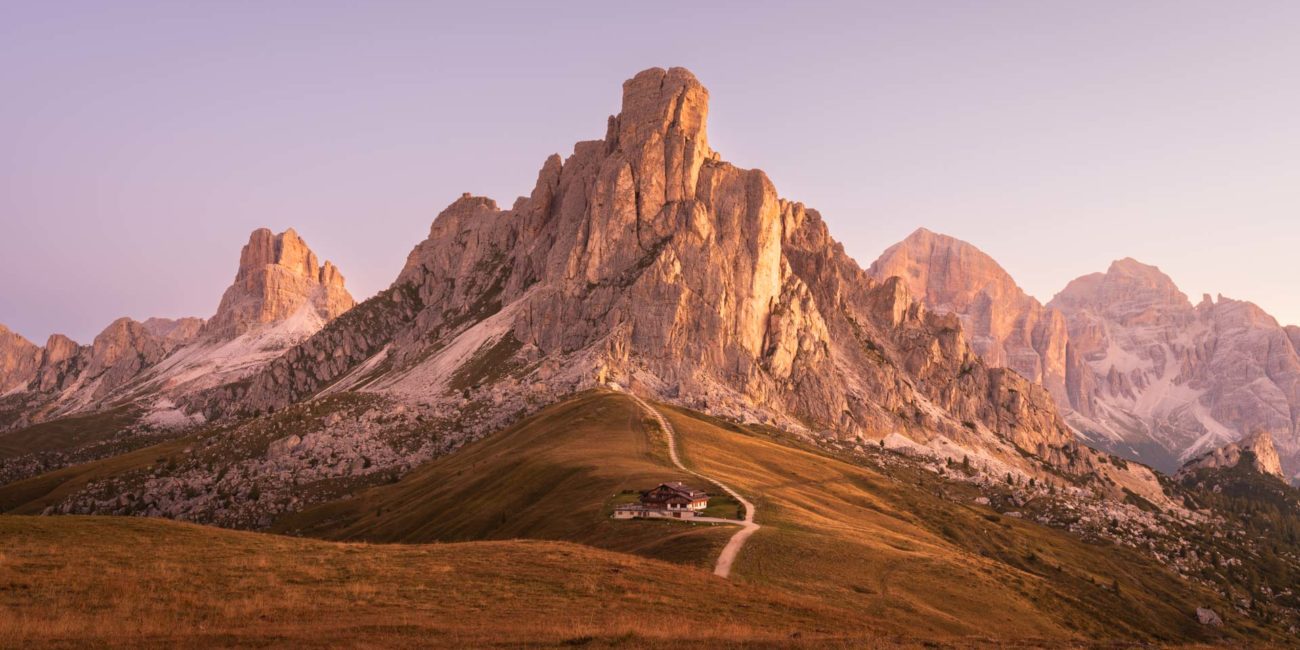 Vista sul Ra Gusela all'alba